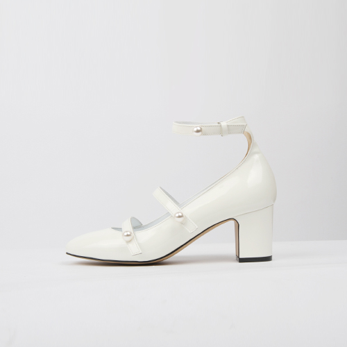 Pearl mary janes Ivory