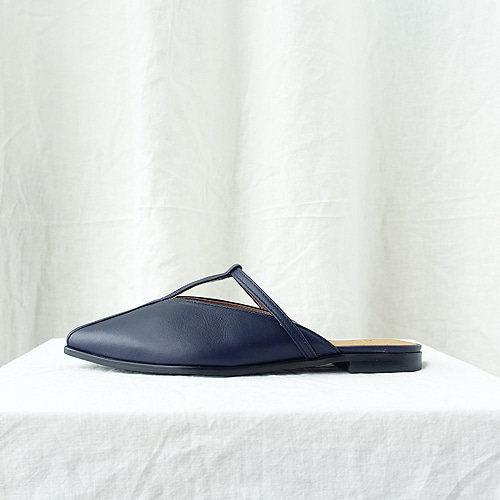T strap mules  Navy