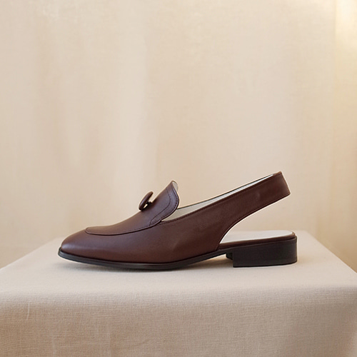 button sling back Brown