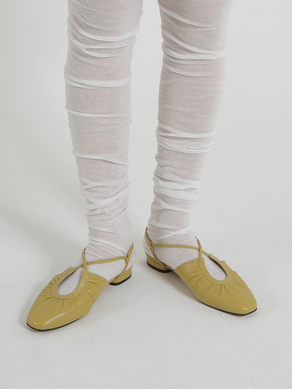 French ballet shoes glossy  Yellow