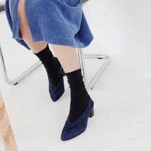 [pumps변경가능]  Double button sling back  Navy