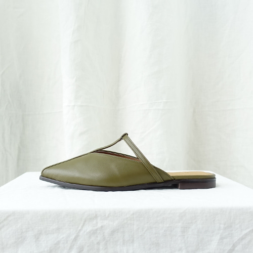 T strap mules  Olive