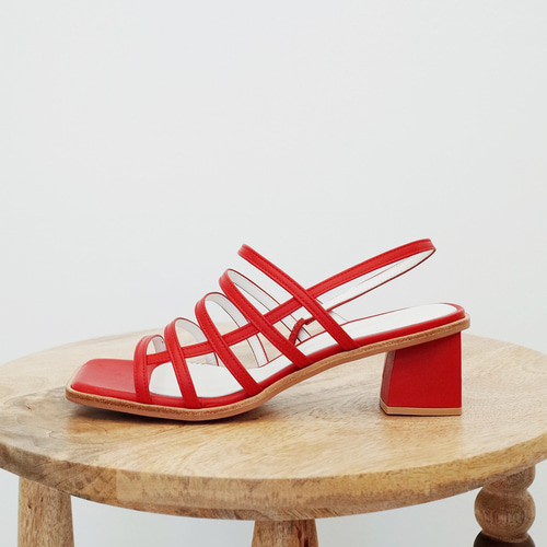 Square mama sandals Red