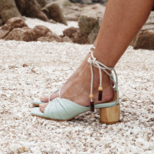 Wood ball ankle strap Mint